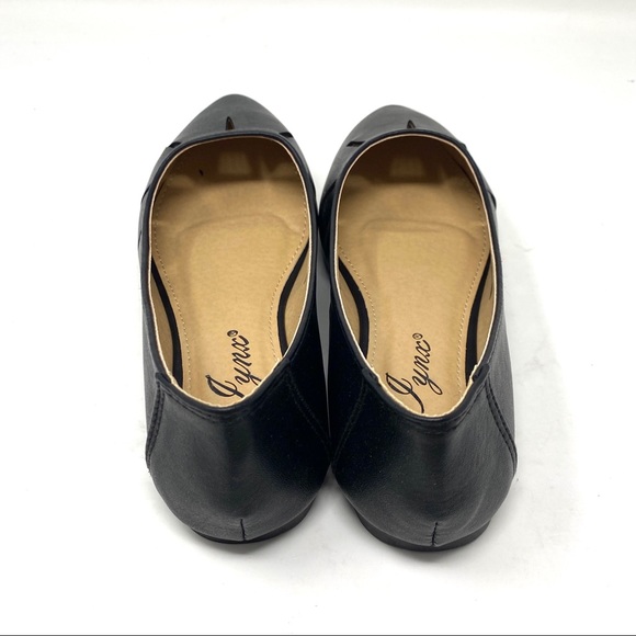 Black Cut Out Vegan Leather Flats - Picture 5 of 10